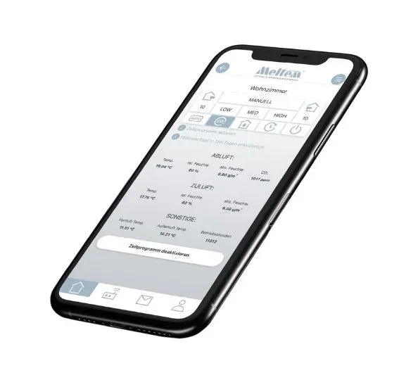 Mobilní aplikace Meltem pro správu větracích jednotek
